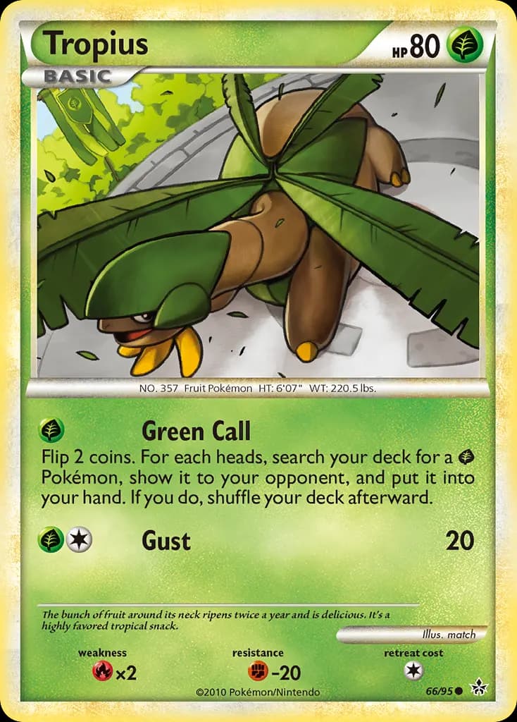Tropius — HS—Unleashed 66 Pokémon card