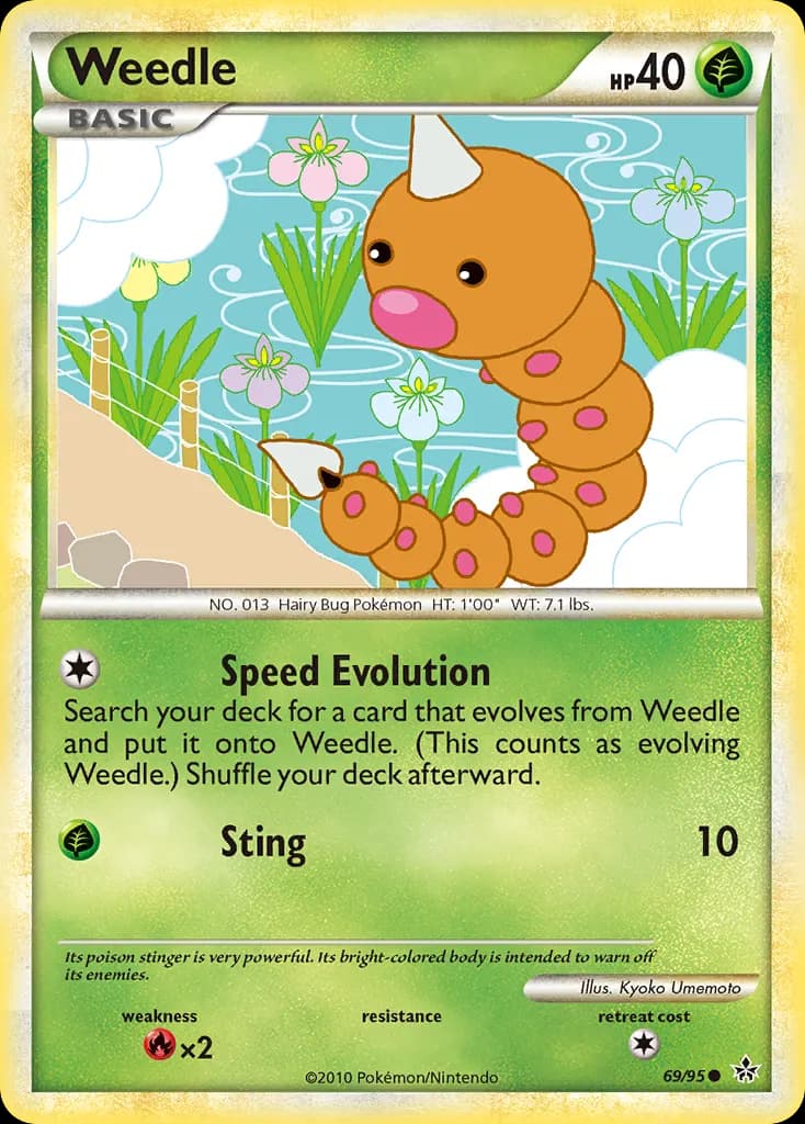 Weedle — HS—Unleashed 69 Pokémon card