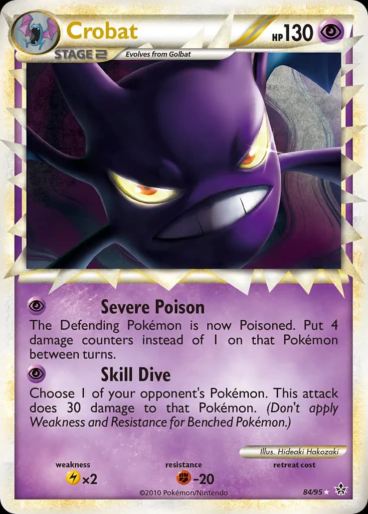 Crobat — HS—Unleashed 84 Pokémon card