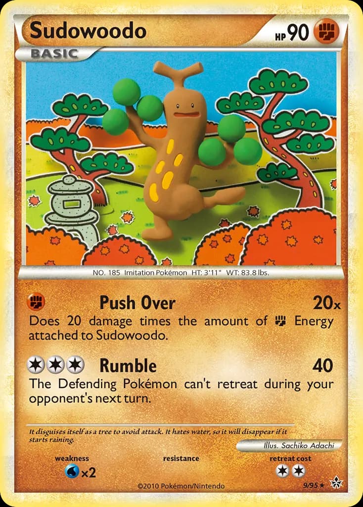 Sudowoodo — HS—Unleashed 9 Pokémon card