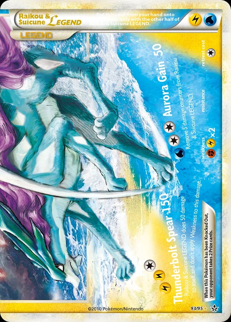 Raikou & Suicune LEGEND — HS—Unleashed 93 Pokémon card
