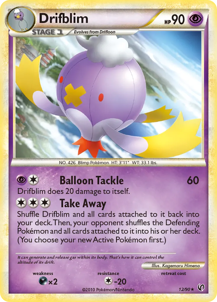Drifblim — HS—Undaunted 12 Pokémon card