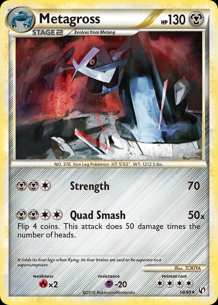 Metagross — HS—Undaunted 18 Pokémon card