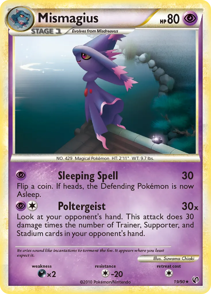 Mismagius — HS—Undaunted 19 Pokémon card