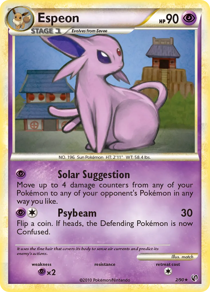 Espeon — HS—Undaunted 2 Pokémon card