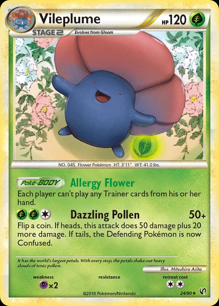 Vileplume — HS—Undaunted 24 Pokémon card