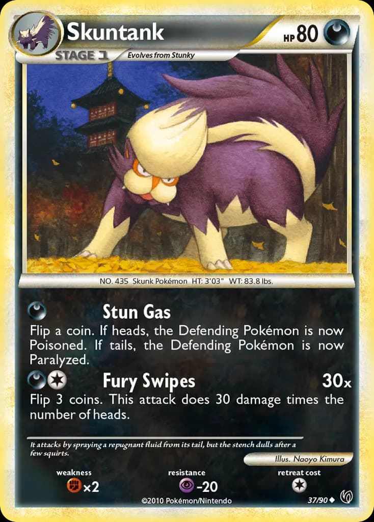 Skuntank — HS—Undaunted 37 Pokémon card