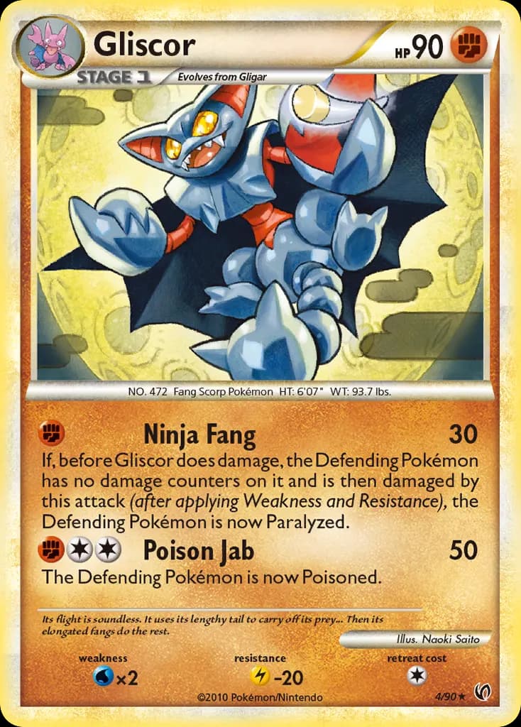 Gliscor — HS—Undaunted 4 Pokémon card