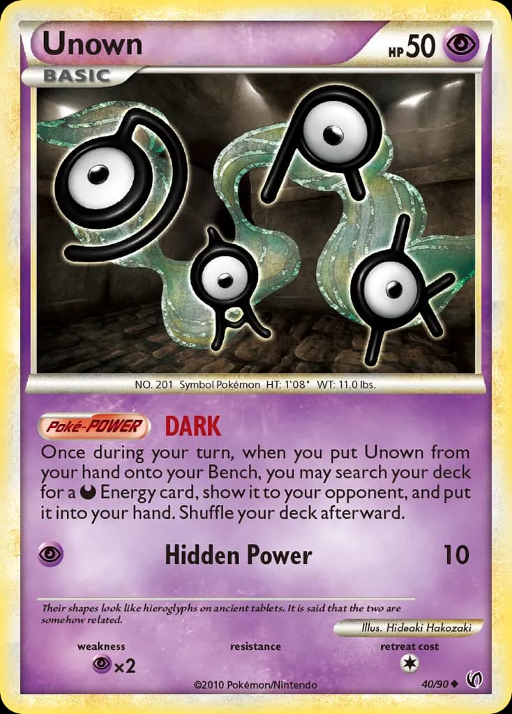 Unown — HS—Undaunted 40 Pokémon card