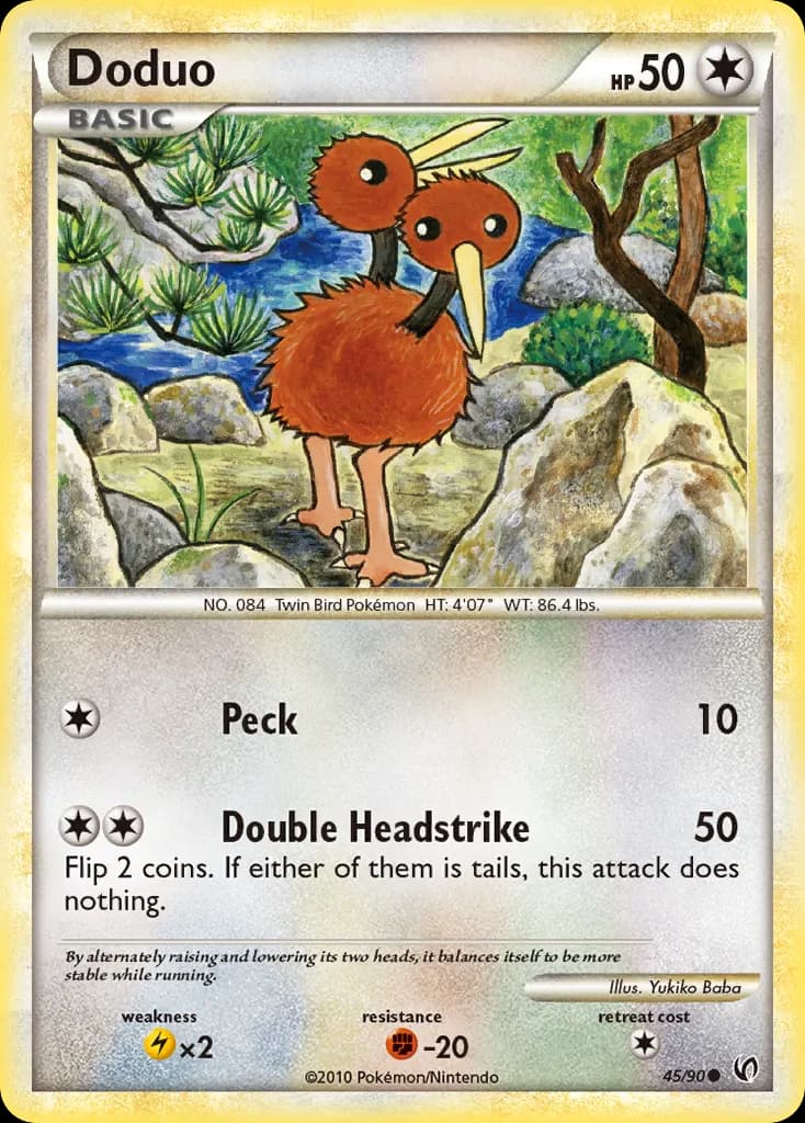 Doduo — HS—Undaunted 45 Pokémon card