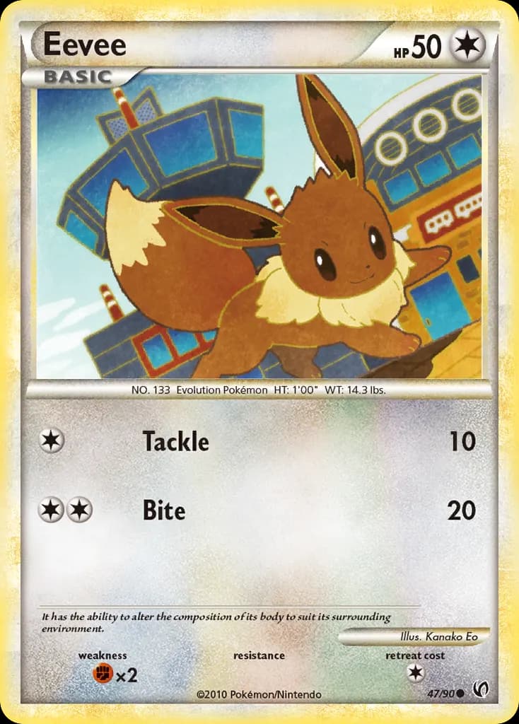Eevee — HS—Undaunted 47 Pokémon card