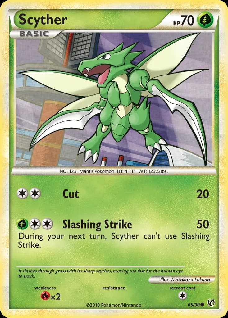 Scyther — HS—Undaunted 65 Pokémon card