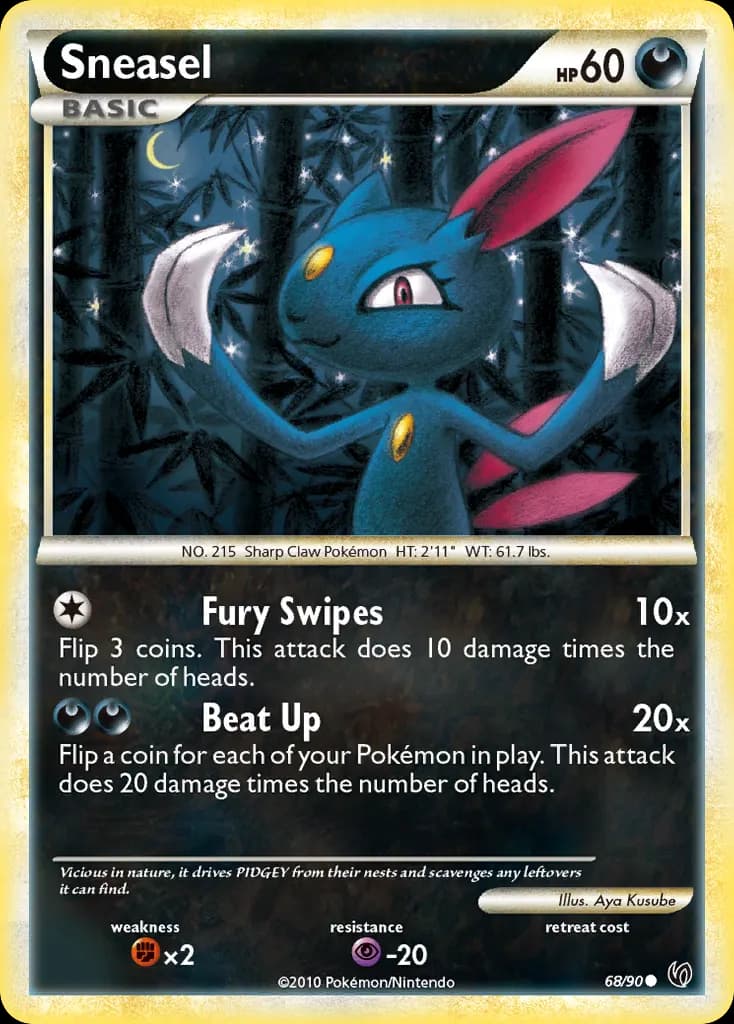 Sneasel — HS—Undaunted 68 Pokémon card