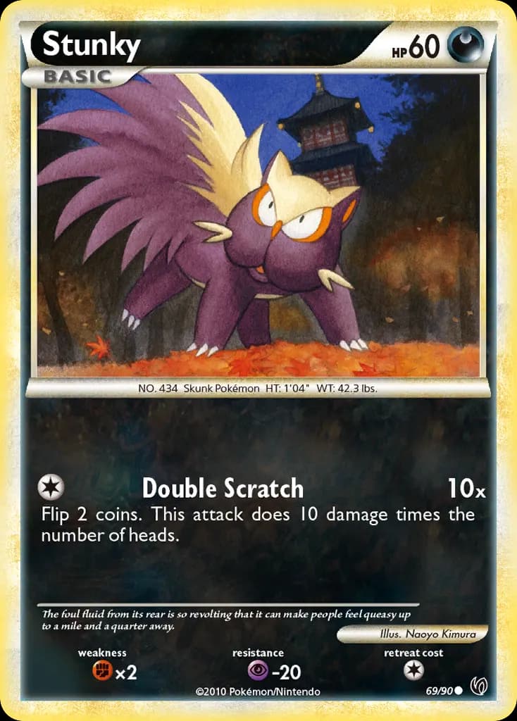 Stunky — HS—Undaunted 69 Pokémon card