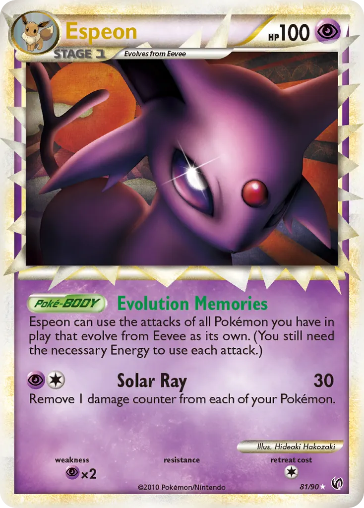 Espeon — HS—Undaunted 81 Pokémon card