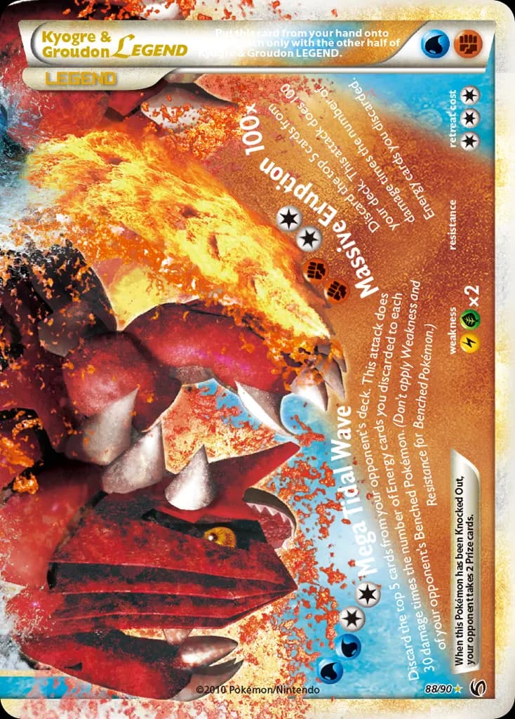 Kyogre & Groudon LEGEND — HS—Undaunted 88 Pokémon card