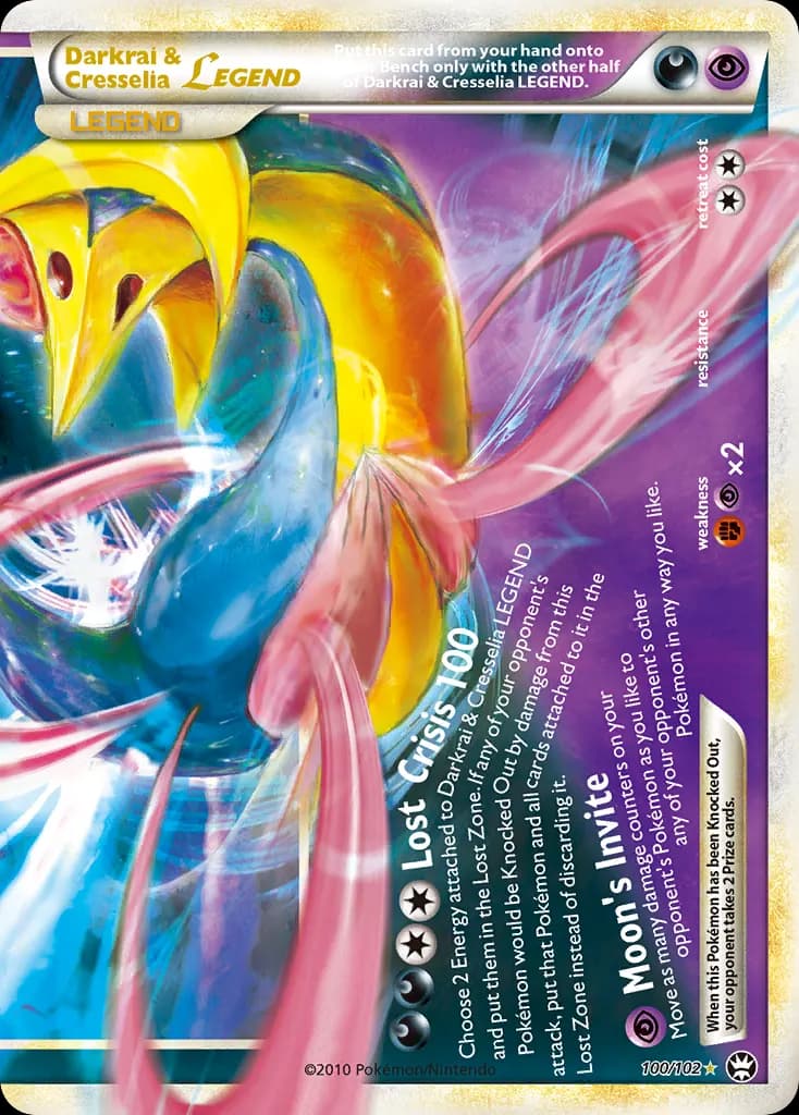 Darkrai & Cresselia LEGEND — HS—Triumphant 100 Pokémon card