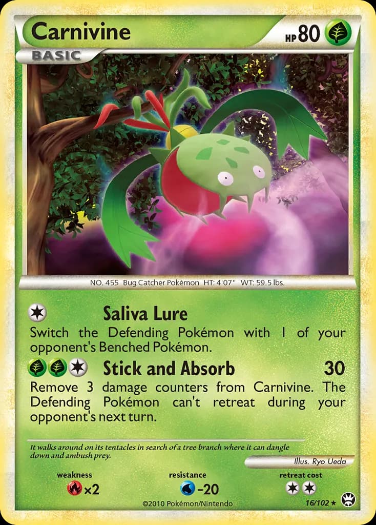 Carnivine — HS—Triumphant 16 Pokémon card