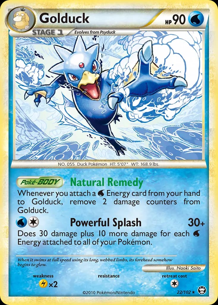 Golduck — HS—Triumphant 22 Pokémon card