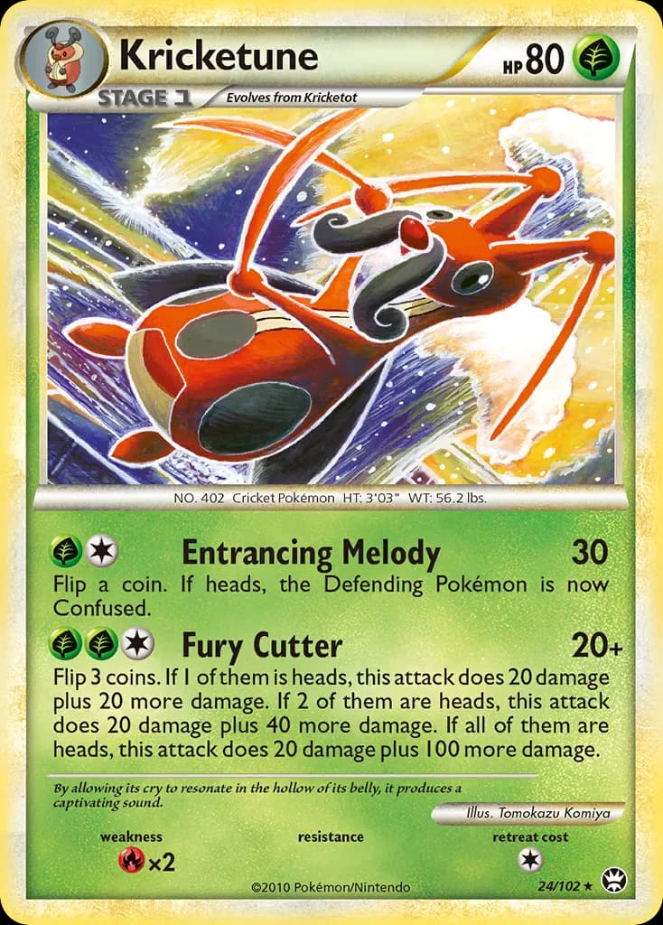 Kricketune — HS—Triumphant 24 Pokémon card