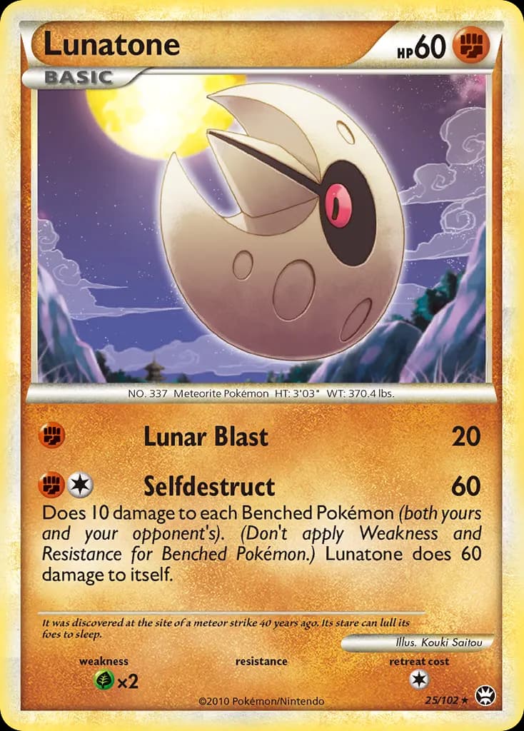 Lunatone — HS—Triumphant 25 Pokémon card