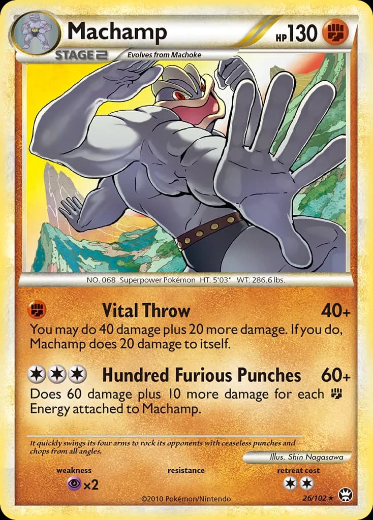 Machamp — HS—Triumphant 26 Pokémon card