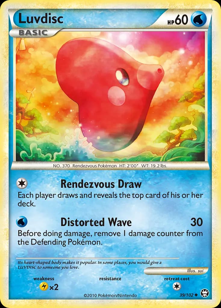 Luvdisc — HS—Triumphant 39 Pokémon card