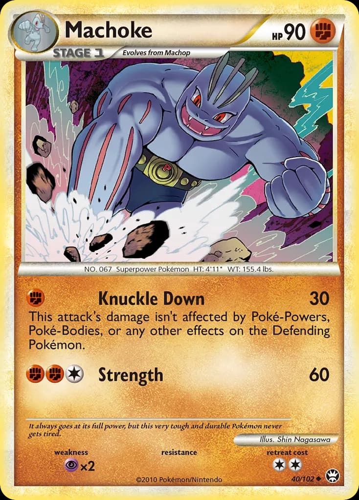 Machoke — HS—Triumphant 40 Pokémon card