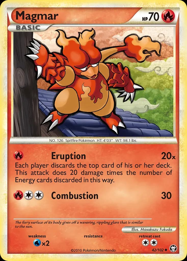 Magmar — HS—Triumphant 42 Pokémon card