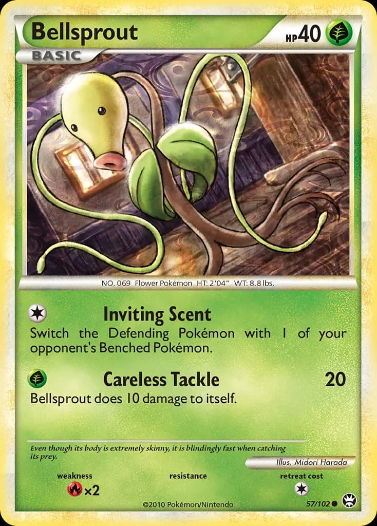 Bellsprout — HS—Triumphant 57 Pokémon card