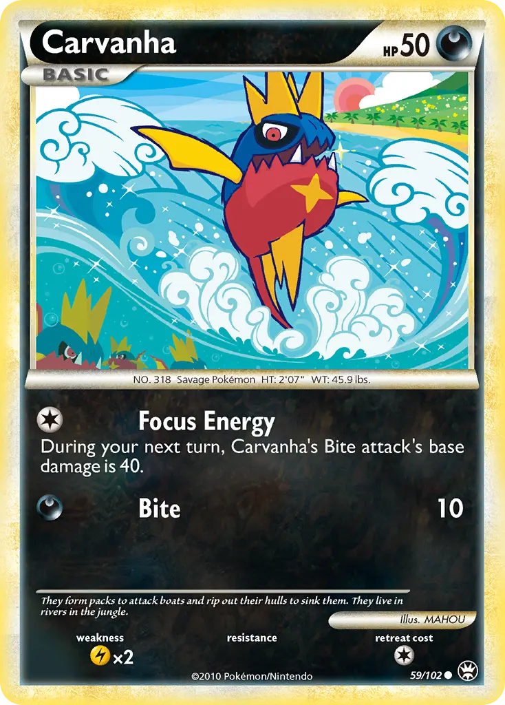 Carvanha — HS—Triumphant 59 Pokémon card