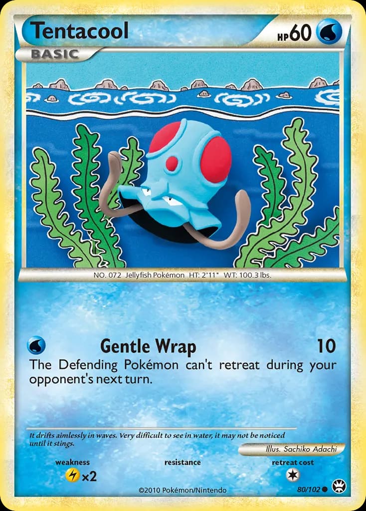 Tentacool — HS—Triumphant 80 Pokémon card