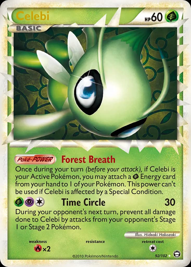 Celebi — HS—Triumphant 92 Pokémon card