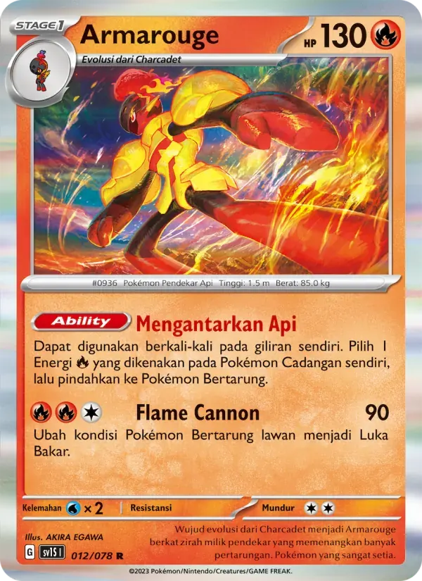 Armarouge — SV1S 12 Indonesian Pokémon card