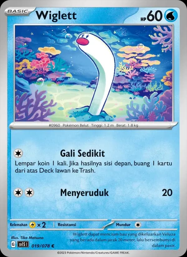 Wiglett — SV1S 19 Indonesian Pokémon card