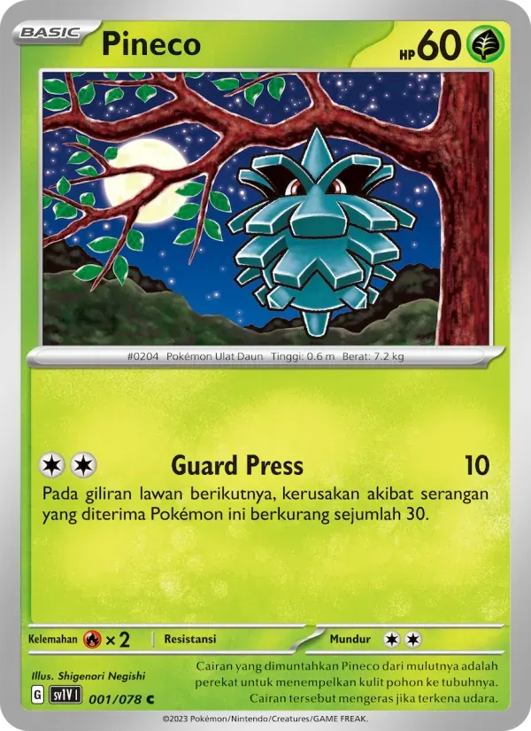 Pineco — SV1V 1 Indonesian Pokémon card