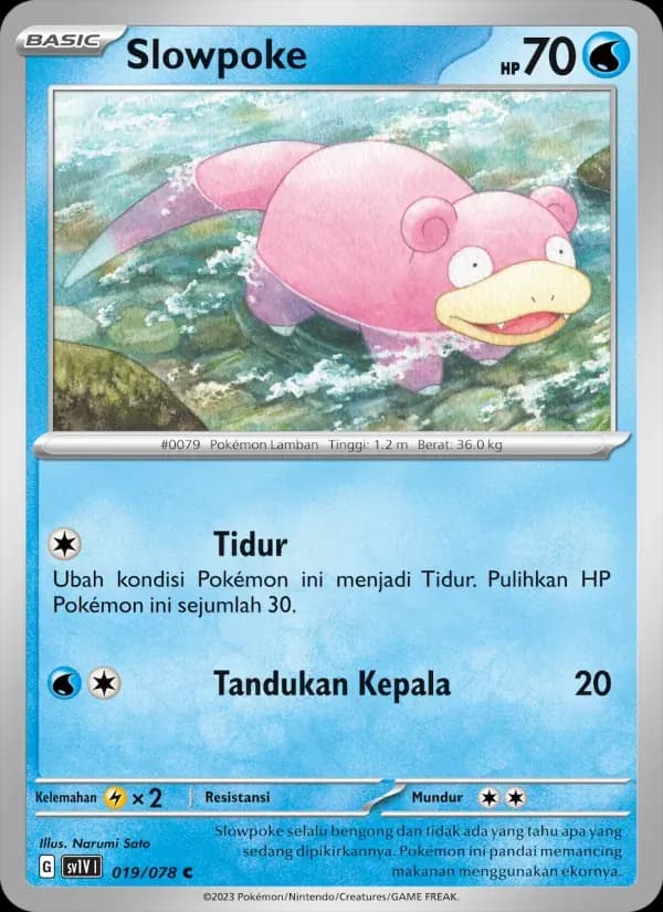 Slowpoke — SV1V 19 Indonesian Pokémon card