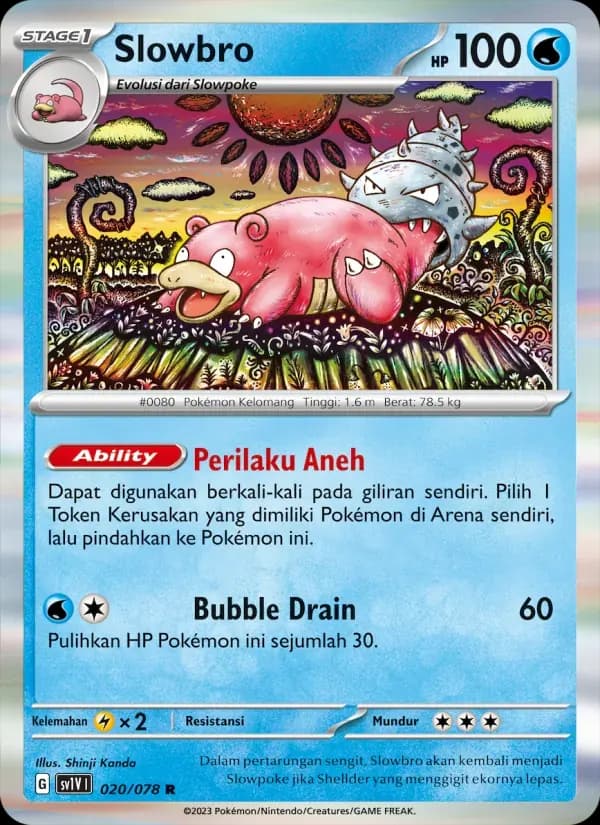 Slowbro — SV1V 20 Indonesian Pokémon card