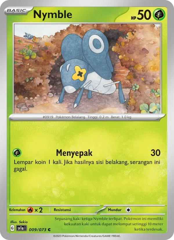 Nymble — SV1A 9 Indonesian Pokémon card