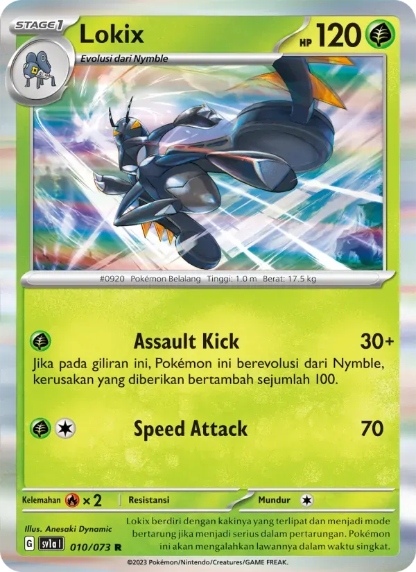 Lokix — SV1A 10 Indonesian Pokémon card
