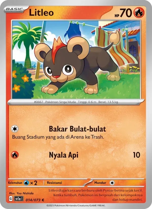 Litleo — SV1A 14 Indonesian Pokémon card