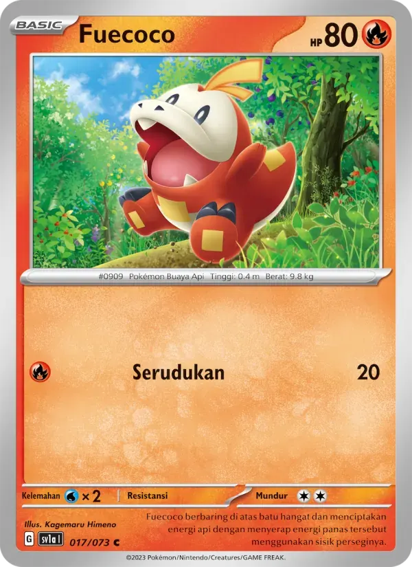 Fuecoco — SV1A 17 Indonesian Pokémon card