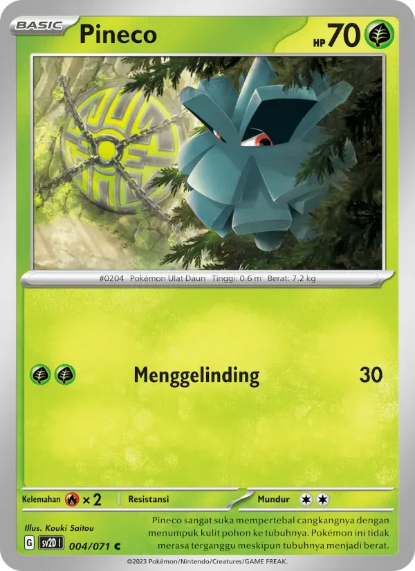 Pineco — SV2D 4 Indonesian Pokémon card