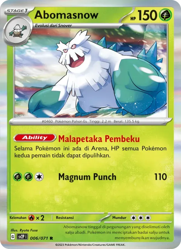 Abomasnow — SV2P 6 Indonesian Pokémon card
