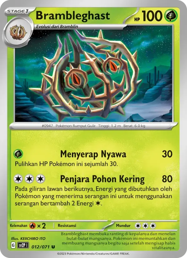 Brambleghast — SV2P 12 Indonesian Pokémon card