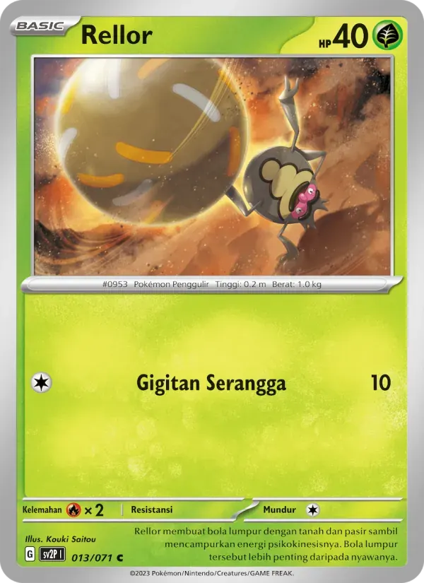 Rellor — SV2P 13 Indonesian Pokémon card