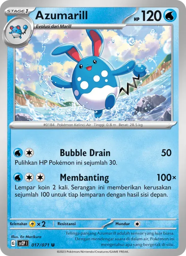 Azumarill — SV2P 17 Indonesian Pokémon card