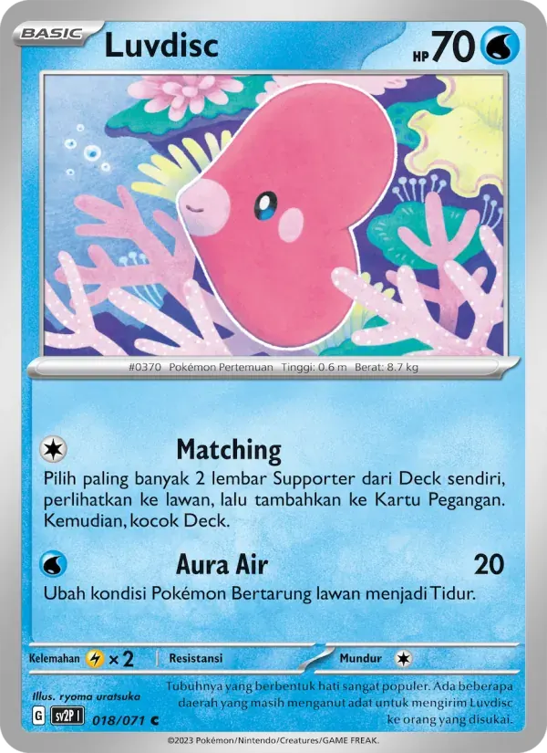 Luvdisc — SV2P 18 Indonesian Pokémon card