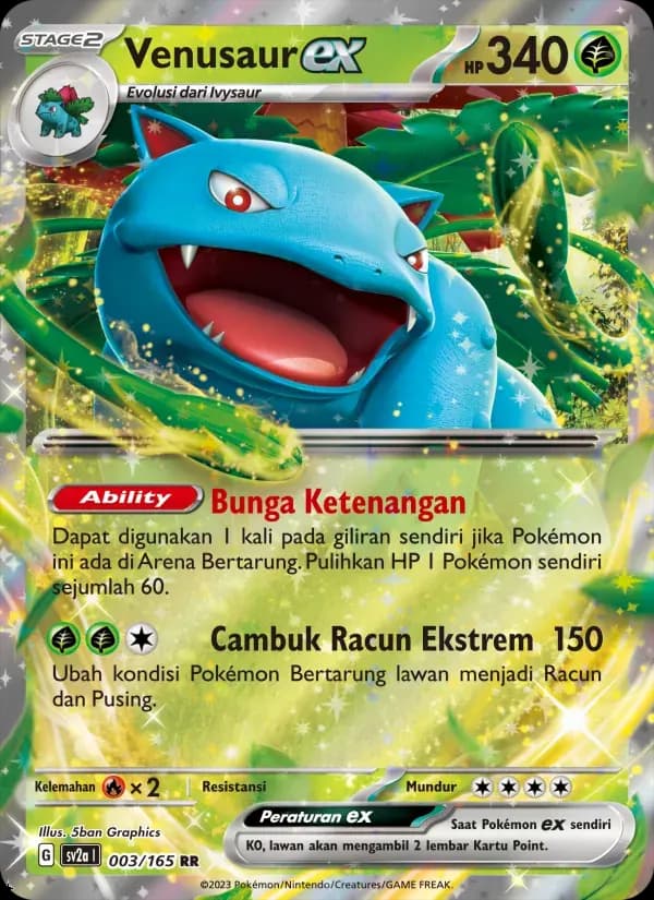 Venusaur ex — SV2A 3 Indonesian Pokémon card
