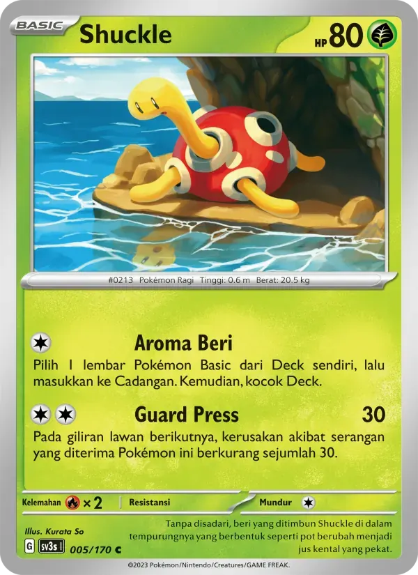 Shuckle — SV3S 5 Indonesian Pokémon card